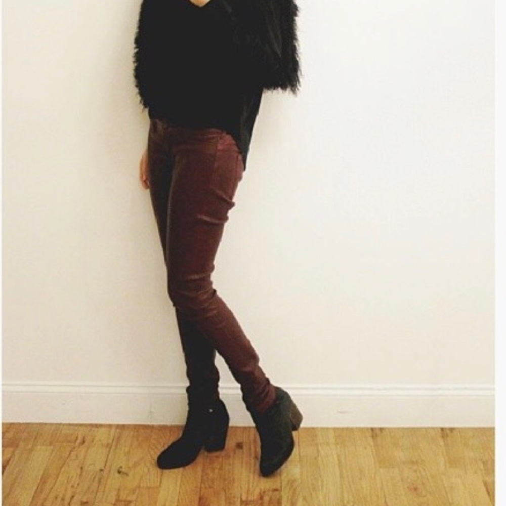 Notify leather pants burgundy size small